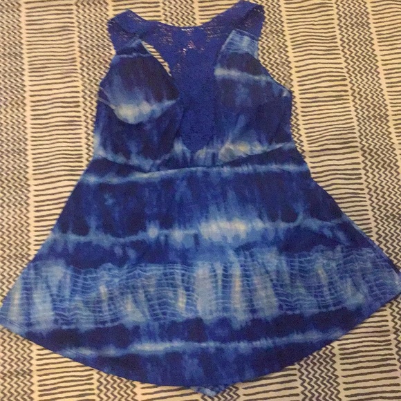 NWOT blue tie dye racerback tank top - Picture 5 of 7